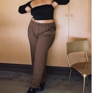 Princess Polly Archer Pants- Brown